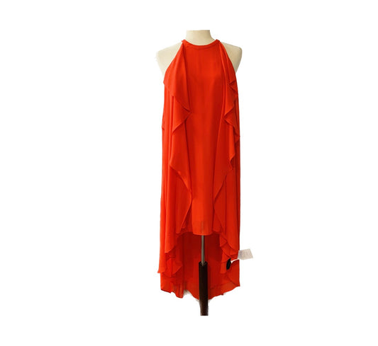 Women Size XXS BCBGMaxazria Red Solid Polyester Dress