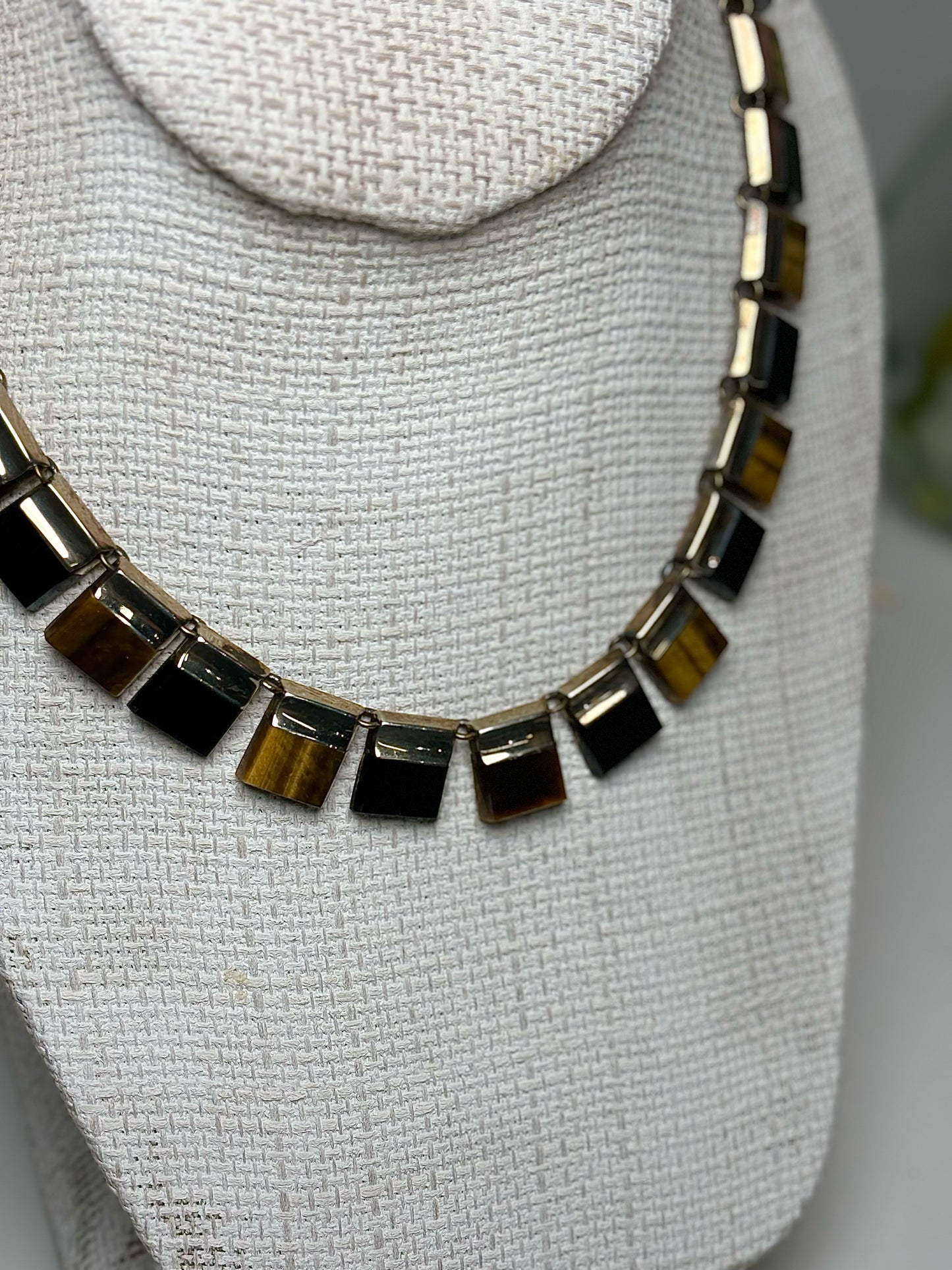 Silver Onyx, Tiger's Eye Necklace