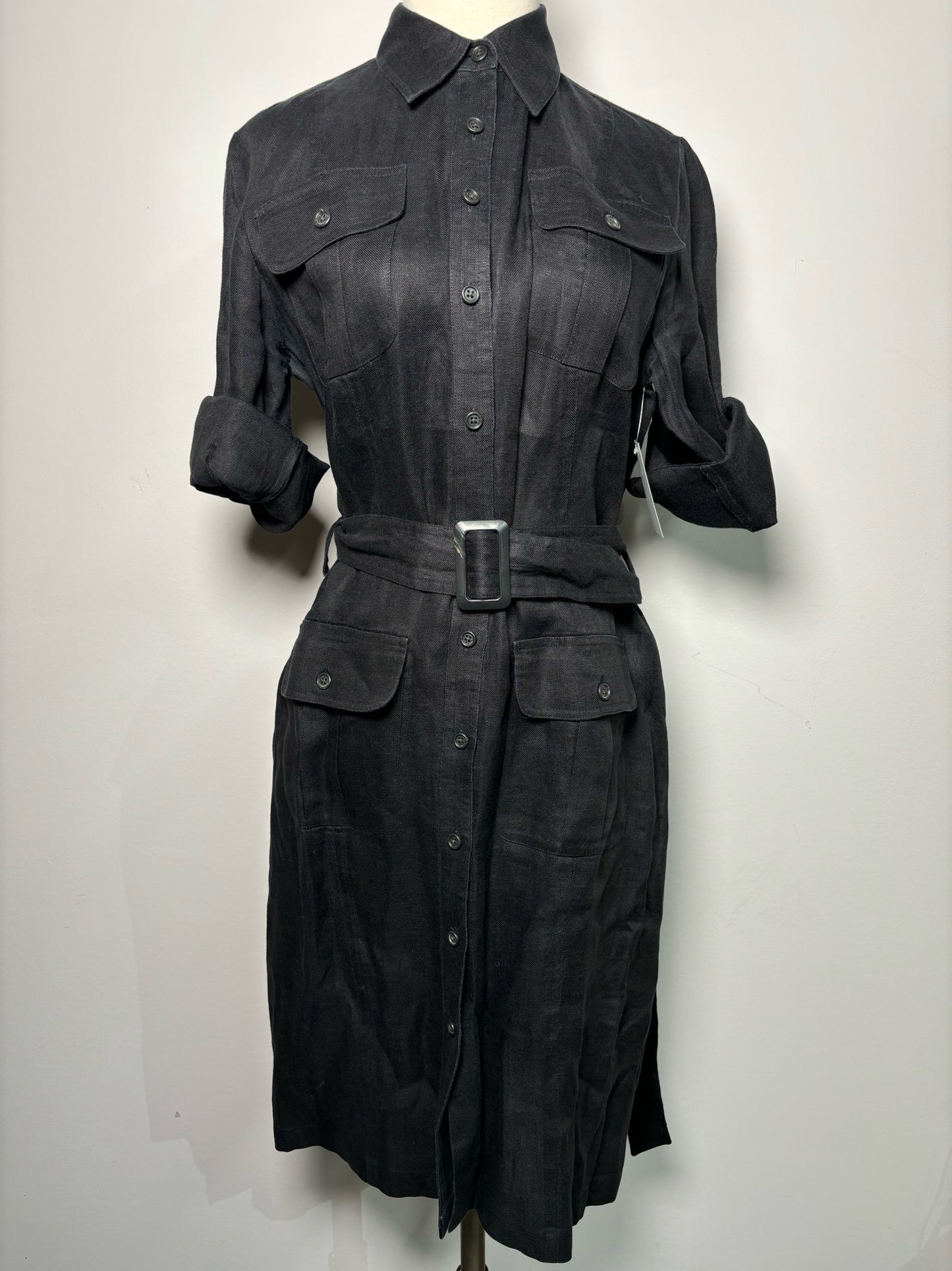 Women Size 10 Lauren Ralph Lauren Black Linen Dress