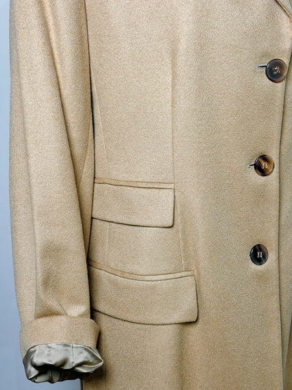 Women Size 12 Giorgio Armani Camel Solid Cashmere Long Coat